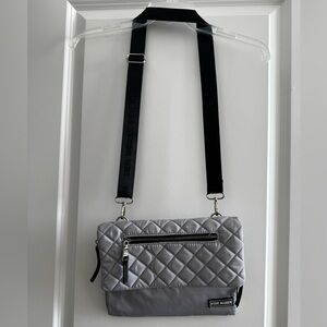 Steve Madden Quilted Crossbody Bag in Gray and Black